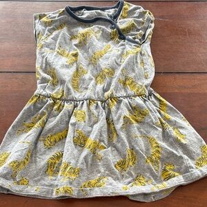 Tea Collection Gray and Yellow Tiger Print Dress